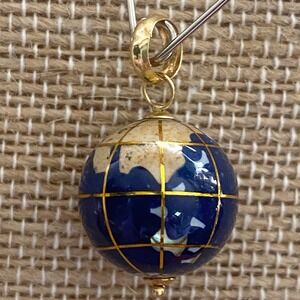 14k MA Gold Globe Pendant Charm World Earth Sphere Travel Nautical Jewelry